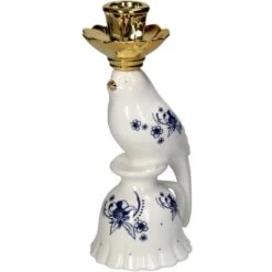 Candle Holder - Bird Porcelain - Delfts Blue ↑ 21 Cm -Plant Haven Home KAL 3205
