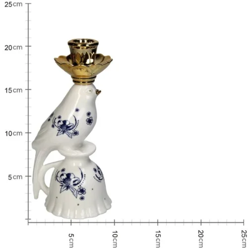 Candle Holder - Bird Porcelain - Delfts Blue ↑ 21 Cm -Plant Haven Home KAL 3205 4