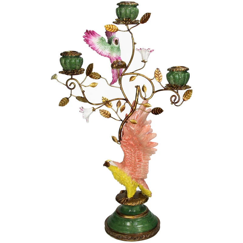 Eagle Candle Holder 27.5x19.5x46cm - Colorful - 3 Candles - Polyresin & Metal 1 Eagle Candle Holder 27.5x19.5x46cm - Colorful - 3 Candles - Polyresin & Metal