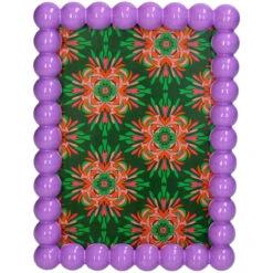 Beaded Photo Frame Polyresin – Purple