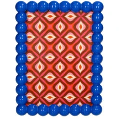 Beaded Photo Frame Polyresin – Blue