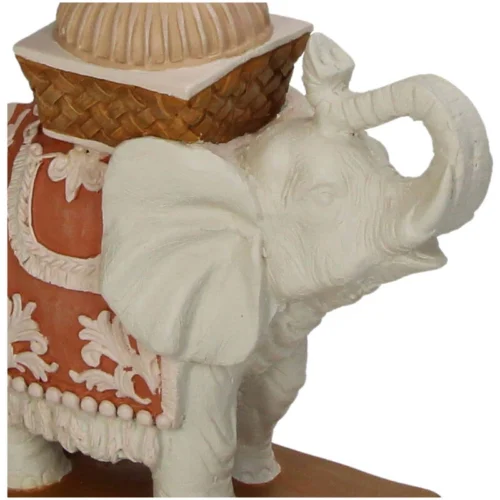 Candle Holder - Elephant Natural/Pink - Polyresin - ↑ 34,5 Cm -Plant Haven Home KAL 6116 2