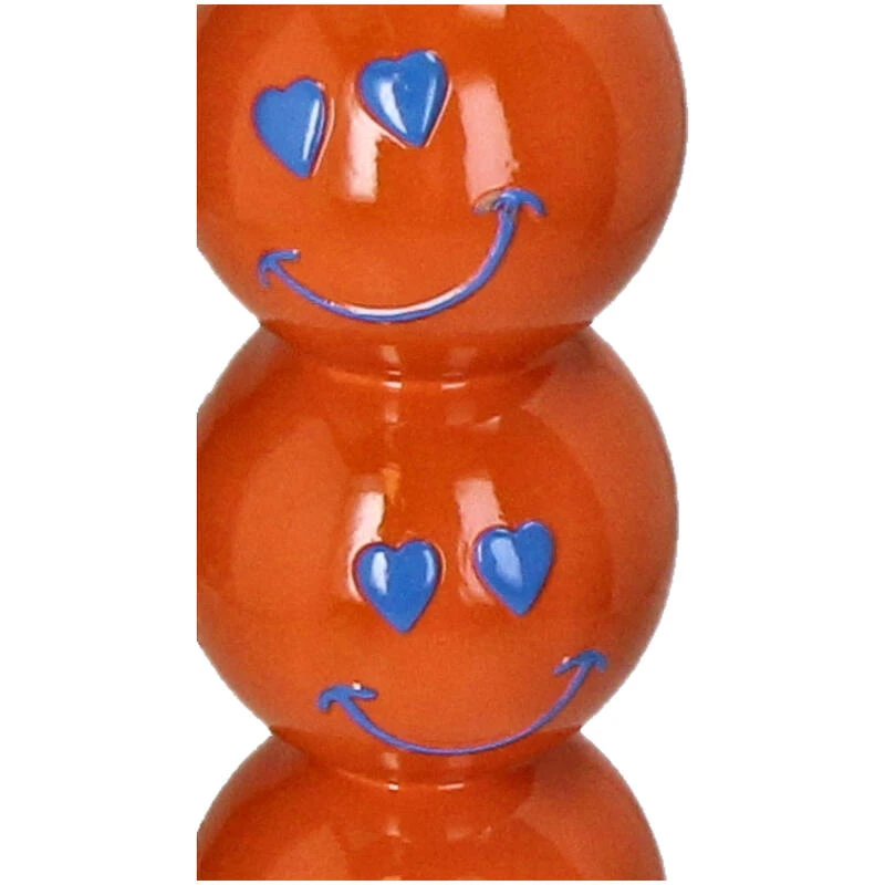 Smiley Polyresin Candle Holder Orange 9x9x26.5cm 2 Smiley Polyresin Candle Holder Orange 9x9x26.5cm - Image 2