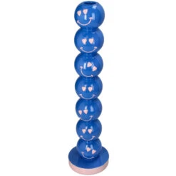 Smiley Blue Balls Candle Holder 9x9x36cm - Candle Stick Holder
