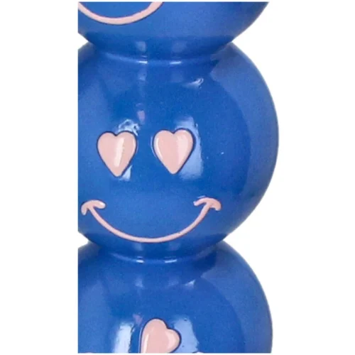 Smiley Blue Balls Candle Holder 9x9x36cm - Candle Stick Holder 6 Smiley Blue Balls Candle Holder 9x9x36cm - Candle Stick Holder -Plant Haven Home KAL 6493 3 kandelaar hartje smiley