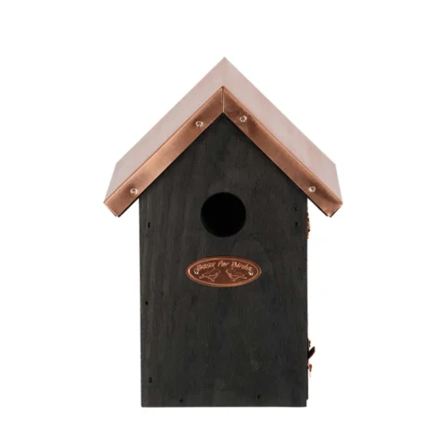 ESSCHERT DESIGN Wren Birdhouse - Nesting Box - Black Copper 6 ESSCHERT DESIGN Wren Birdhouse - Nesting Box - Black Copper -Plant Haven Home Nestkast Zwart Koper Winterkoning Trendhero 2