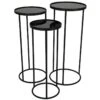 Round Table Set Of 3 - Black Metal - Ø33 X ↑ 75 Cm