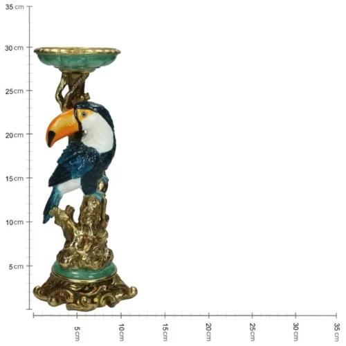 Candle Holder - Toucan Multicolor ↑ 30 Cm -Plant Haven Home XET 2740 5