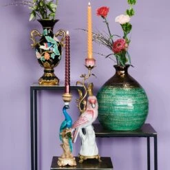 Candle Holder - Peacock Multi - ↑ 29 Cm -Plant Haven Home XET 3472 8