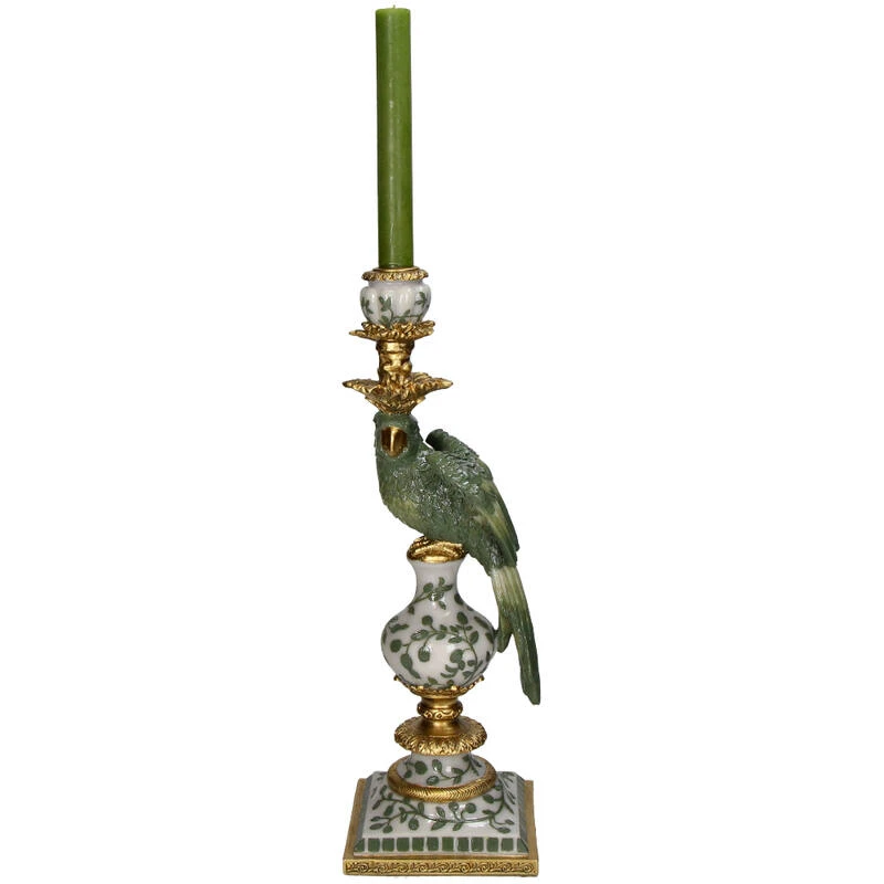 Bird Polyresin Candle Holder Green 13x13x39cm 2 Bird Polyresin Candle Holder Green 13x13x39cm - Image 2