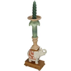 Candle Holder - Elephant Natural/Pink - Polyresin - ↑ 34,5 Cm -Plant Haven Home candle holder elephant candle stick