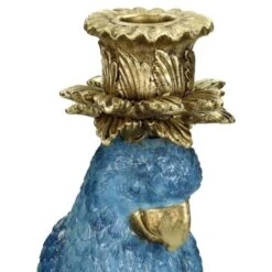 Candle Holder With Blue Bird - ↑ 36 Cm -Plant Haven Home kandelaar vogel blauw XET 5861 2