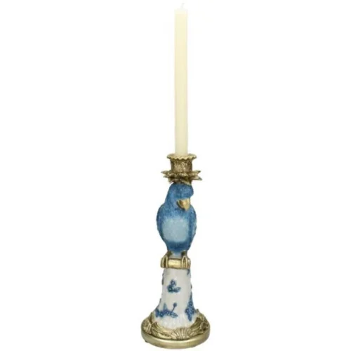 Candle Holder With Blue Bird - ↑ 36 Cm -Plant Haven Home kandelaar vogel blauw XET 5861 3