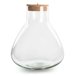 Terrarium Bottle 'Sam XL' - Incl. LED Cork - Closed Terrarium Ø 30 Cm ↑ 32 Cm -Plant Haven Home sam xl terrarium flaschengarten