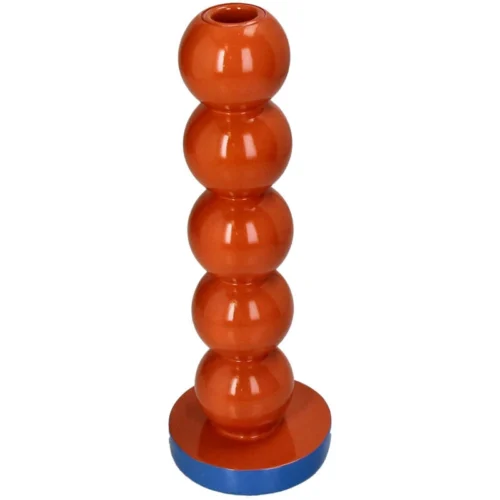Smiley Polyresin Candle Holder Orange 9x9x26.5cm -Plant Haven Home smiley orange candle stick f68360e8 30c2 43c3 9e69 cb252f6fa496