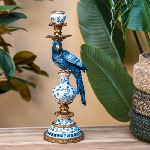 Candle Holder - Dutch Blue Parrot ↑ 40 Cm 17 Candle Holder - Dutch Blue Parrot ↑ 40 Cm -Plant Haven Home trendhero deco kersten square 06119