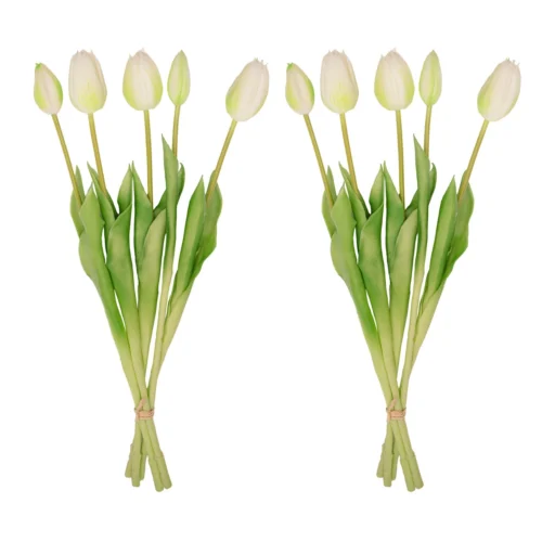 Tulip Bouquet – 10 Pieces – Mixed Colours – ‘Real Touch’ Artificial Tulips – 42 Cm (white/green) -Plant Haven Home tulpen 2 10stuks kunstbloemen WitWebWit 7f2eb38e adb2 4c0c 9869 167ed5f62263
