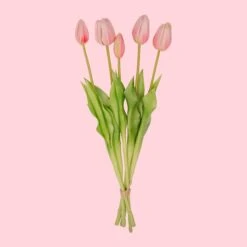 Tulip Bouquet – 5 Pieces – Various Colours – ‘Real Touch’ Artificial Tulips – 42 Cm 11 Tulip Bouquet – 5 Pieces – Various Colours – ‘Real Touch’ Artificial Tulips – 42 Cm -Plant Haven Home tulpen boeket 5 stuks real touch RozeWeb