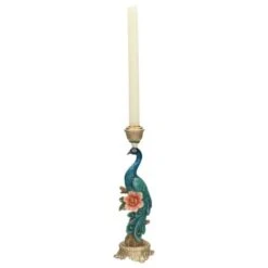 Candle Holder - Peacock Multi - ↑ 29 Cm -Plant Haven Home xet 3472 2