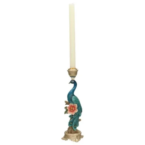 Candle Holder - Peacock Multi - ↑ 29 Cm -Plant Haven Home xet 3472 2